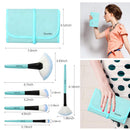 Makeup Brushes Set, 32pcs Blue Premium Cosmetic Make Up Brushes Foundation Blending Blush Concealer Shader Eyeshadow Eyeliner Compatible withTravel Makeup Bag Daxstar