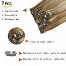 120g Clip in Hair Extensions Ombre Ash Blonde to Platium Blonde Real Remy Human Hair Extensions Clip in Natural Hair Extensions Double Weft 7 Pieces 20inch HUAYI Store