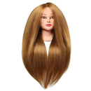 SOPHIRE 26"-28" Long Hair Mannequin Head with 60% Real Hair, Hairdresser Practice Training Head Cosmetology Manikin Doll Head with 9 Tools and Clamp - Golden, Makeup On SOPHIRE