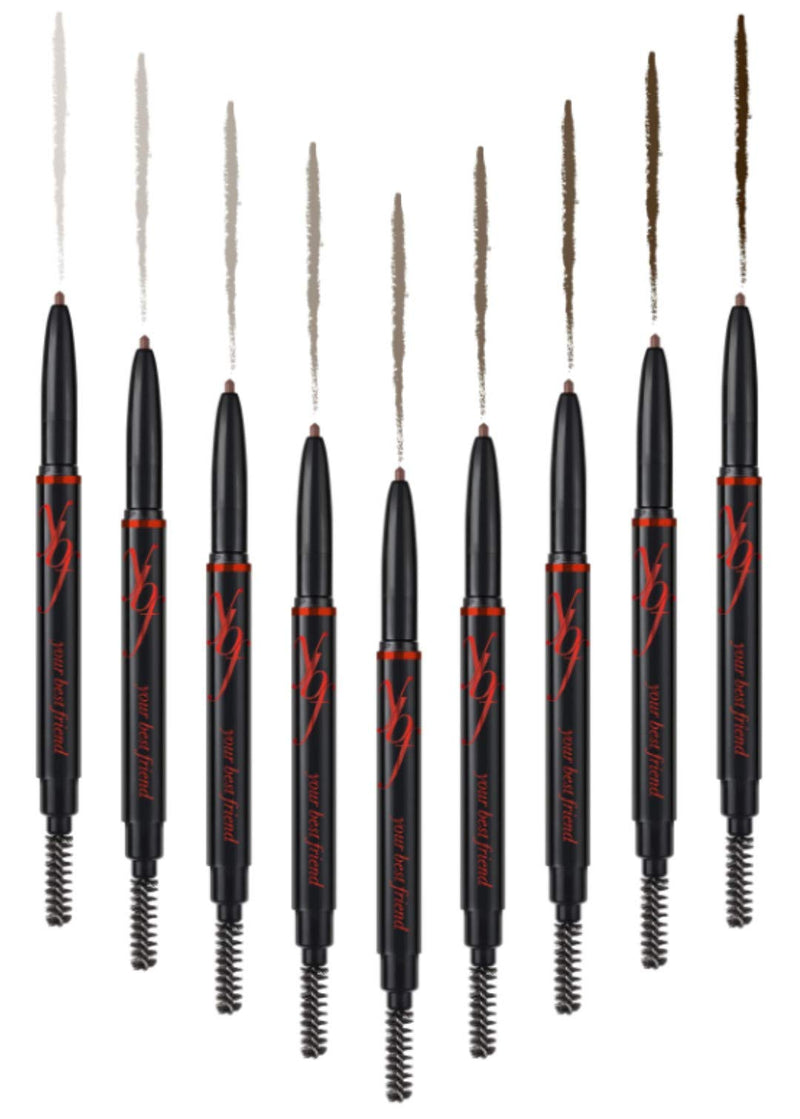 ybf Beauty Eyebrow Pencil - Universal Automatic Brow Pencil With Spoolie Brush - Perfect Eyebrow Makeup Shaper and Filler For Women - All Hair Colors & Skin Tones - Taupe Eyebrow Liner - 0.005 Oz ybf