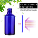 2oz Small Fine Mist Spray Bottles For Essential Oils, Blue Glass Spray Bottle 3 Pack Hydior