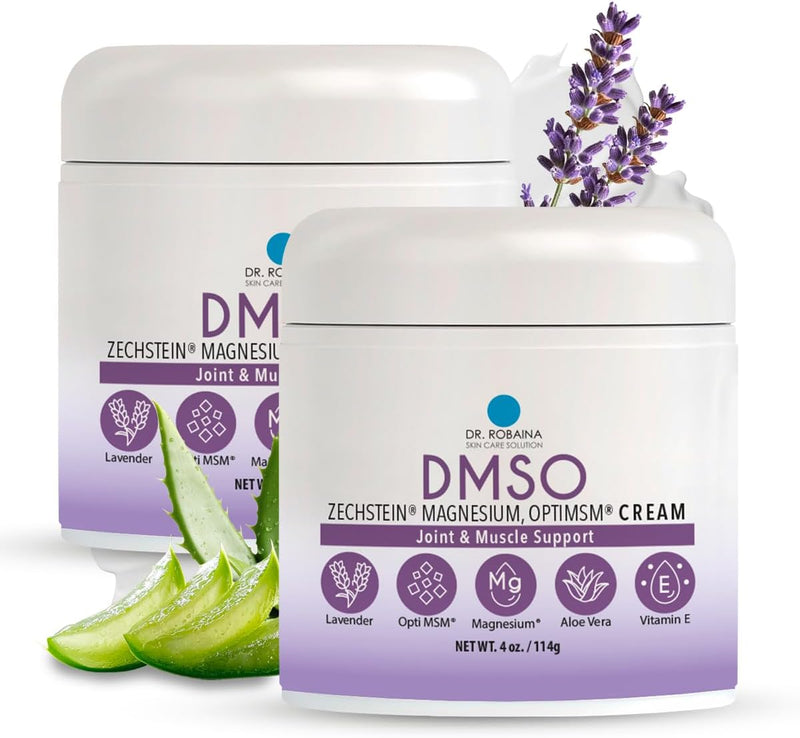Dr. Robaina Lavender DMSO Cream - 99.9% Pure Pharmaceutical Grade | Skin Nourishing Formula with Zechstein Magnesium, Arnica, Aloe Vera, Vitamin E - 4 oz | Made in USA Infinity Warehouse