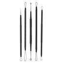 Blackhead remover,Acne treatment,Pimple Popper,Face Skin Care Kit,Professional Comedone Blemish, Zit, Whitehead Scar Extractor, 5 Piece Surgical Grade Stainless Steel Tools & Travel Case (black) Alayna TM