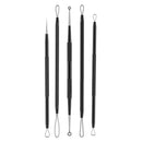 Blackhead remover,Acne treatment,Pimple Popper,Face Skin Care Kit,Professional Comedone Blemish, Zit, Whitehead Scar Extractor, 5 Piece Surgical Grade Stainless Steel Tools & Travel Case (black) Alayna (TM)