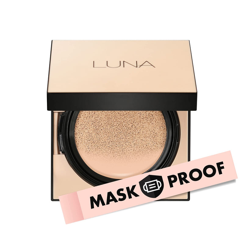 AEKYUNG LUNA 50-Hours Conceal Fixing Cushion Foundation Refill Included, Full Coverage SPF 50+ Korean Makeup