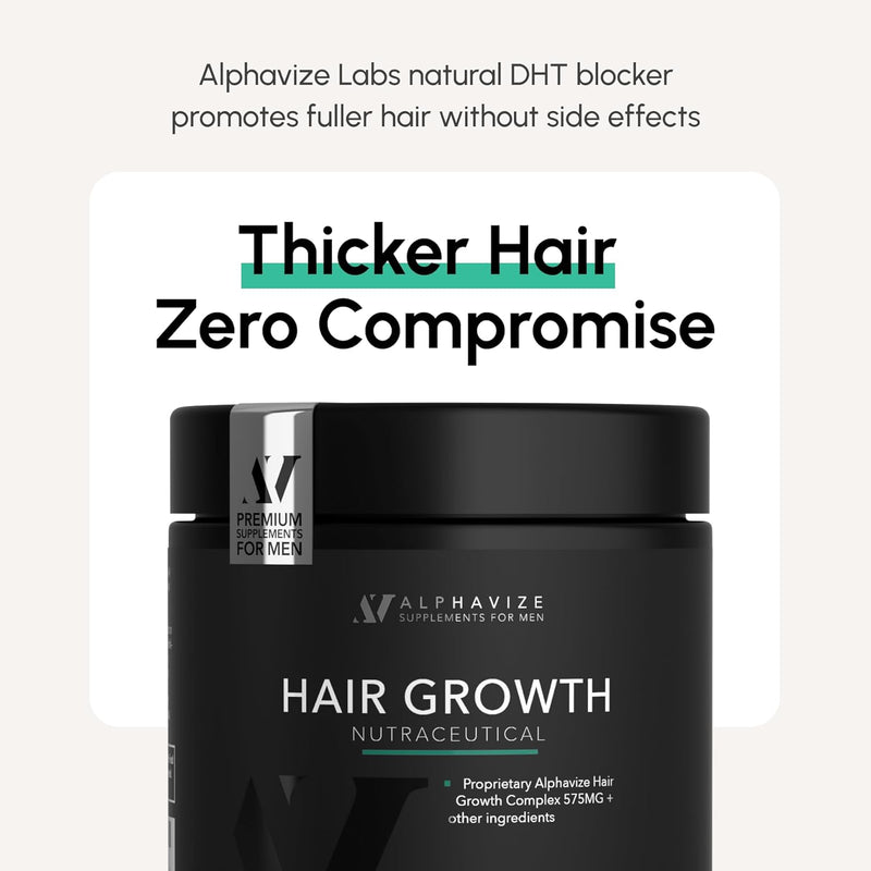 DHT Blocker Hair Growth Peptide Supplement for Men - 28 Ingredient Dermatologist Recommended Formula with Saw Palmetto, Supports Thicker Hair, Stops Hair Loss, 120 Capsules Infinity Warehouse