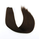 Sassina Real Remy Human Hair Halo Extensions for Full Head, with Invisible Fish Line, Dark Brown