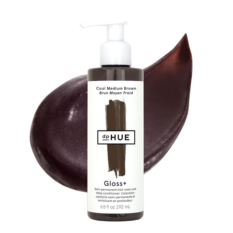dpHUE Gloss+, Cool Medium Brown - 6.5 oz (8-12 Applications) - Semi-Permanent Hair Color & Conditioner - Lasts Up to Eight Washes - Paraben, SLS & SLES Sulfate Free - Vegan, Leaping Bunny Certified Infinity Warehouse
