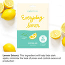 Everyday Lemon Illuminating Mask With No Harsh Chemicals - Illuminating, Clarifying, Balancing (Pack of 10) FACETORY