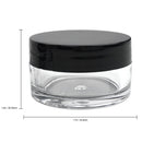 Beauticom 20 gram/20ml Empty Clear Small Round Travel Container Jar Pots with Lids for Make Up Powder, Eyeshadow Pigments, Lotion, Creams, Lip Balm, Lip Gloss, Samples (48 Pieces, Black) Beauticom