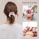 Mommesilk 4 Pack Silk Scrunchies for Curly Hair Sleep Elastic Bobbles for Women Girls Hair Care 100 Silk Hair Ties Band Rope Mommesilk Store