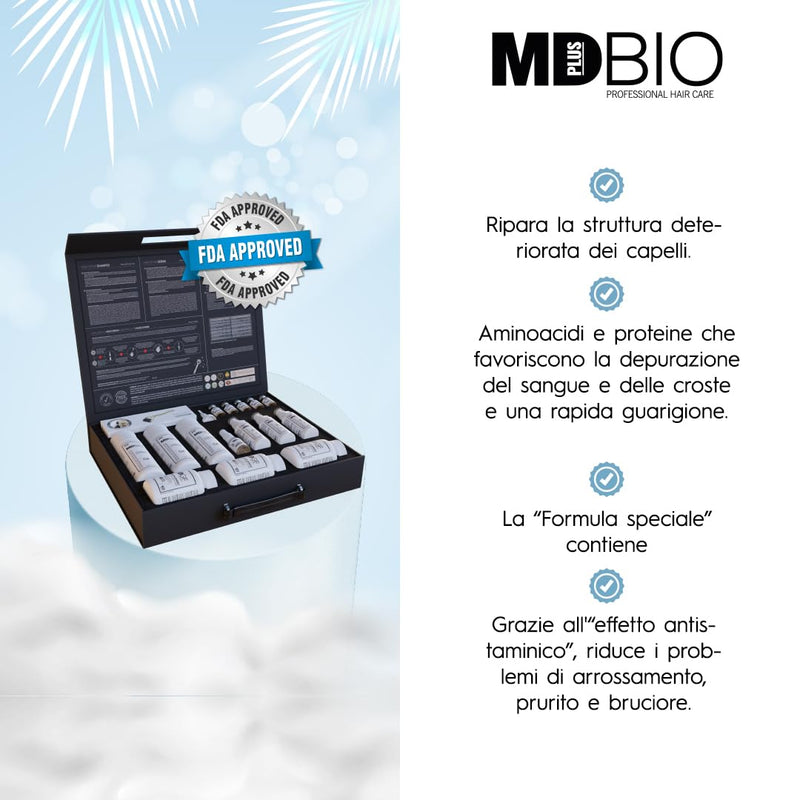 MD PLUS BIO Advanced Special Formula Package - Clinical Hair Transplant Repair Kit – Special Hair Care Set Containing; Shampoo, Serum, Multivitamins and Complex Meso Serum - Biotin, Keratin, Collagen Infinity Warehouse