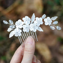 Asooll Wedding Hair Comb Silver Flower Bridal Headpiece Bride Rhinestone Crystal Head Clip for Women and Girls Asooll