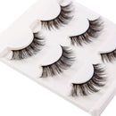 3D False Eyelashes Extensions 3 Pairs Long Lashes Strip with Volume for Women's Makeup Handmade Soft Fake Eyelash PURELEOR