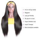 UNice Straight Headband Human Hair Wig Glueless None Lace Front Machine Made Brazilian Virgin Hair Wigs for Black Women 150% Density (20 inch) UNICE Store