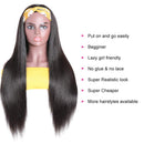 UNice Straight Headband Human Hair Wig Glueless None Lace Front Wig Brizilian Virgin Hair Machine Made Wear and Go Wig for Black Women 150% Density 20inch UNICE Store