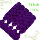 Purple Kanekalon Braiding Hair, Feed in Hair for Braids, Purple Braiding Hair 24inch 100G 5PCS, High Temperature Synthetic Fiber Braiding Hair Extensions Twist Braiding Crochet Hair Color Purple SaiDi