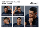 Diane medium firmness reinforced boar bristle, short handle style wave mens hair brush, d8172 Diane Store