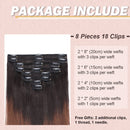Hairro Clip in Hair Extensions Human Hair Thin Ombre Natural Black to Medium Brown 18 Inch Long Straight Human Hair Clip on Hairpieces 70g Machine Weft 8pcs 18 Clips for Women