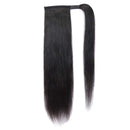 Feelgrace Straight Human Hair Ponytail Extension 10A Grade Brazilian Remy Human Hair Ponytail Extension for Black Women Wrap Around Silky Full Thick Straight Ponytail Hairpiece (14 Inch) Feelgrace