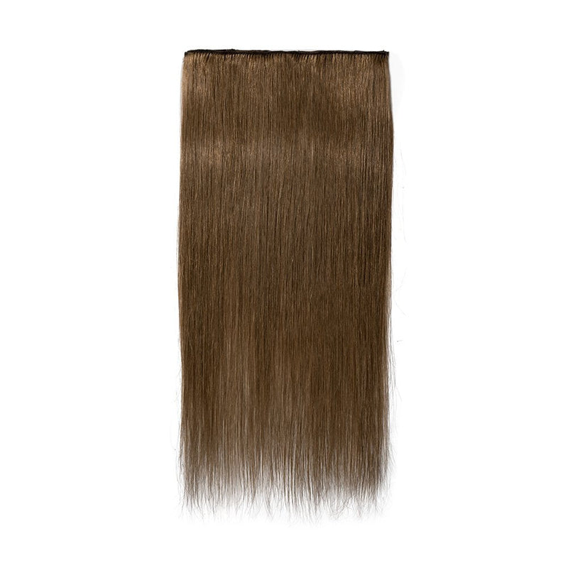 16 Inch Long Clip in Hair Extensions 100% Human Hair 65g Thin 8 Pcs 18 Clips Standard Weft Straight Clip on Human Hairpieces for Women Beauty