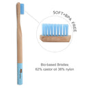 GoWoo 100% Natural Bamboo Toothbrush Soft - Organic Eco Friendly Toothbrushes with Soft Nylon Bristles, BPA-Free, Biodegradable, Dental Care Set for Men and Women, (Pack of 4, Adult, Sky Blue) GoWoo
