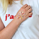 TROPICAL BRIGHTS VARIETY SET Flash Tattoos set of 25 assorted tropical inspired premium waterproof colorful metallic gold & silver jewelry temporary foil party tattoos - Party Supplies Flash Tattoos