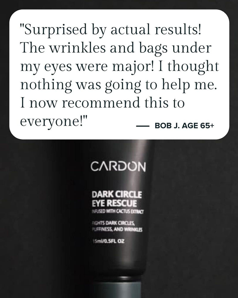 Cardon Dark Circle Eye Rescue for Men and Women | Under Eye Treatment for Dark Circles, Eye Bags, Wrinkles | Made with Peptides, Niacinamide, Hyaluronic Acid | Eye Roller Cardon