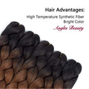 Ombre Kanekalon Braiding Hair 5 Pack Ombre Jumbo Braiding Hair Extensions 24 Inch Jumbo Braid Synthetic Hair for Braiding (5 pack, Black-Dark brown) Angels Beauty