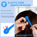 Hair Tail Tools, TsMADDTs 4Pack Hair Loop Tool Set with 2Pcs French Braid Tool Loop 1Pcs Elastic Hair Rubber Bands Remover Cutter 1Pcs Rat Tail Comb Metal Pin Tail Braiding Comb for Hair Styling, Blue TsMADDTs Store