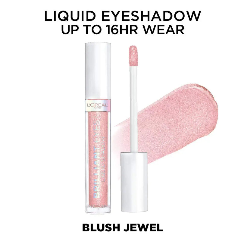 L'Oreal Paris Makeup Brilliant Eyes Shimmer Liquid Eye Shadow, Longwearing Lasting Shimmer, Crease Resistant, Flake-Proof, Precision Applicator, Quick Dry, Non-Greasy, Blush Jewel, 0.1 oz. L'Oreal Paris Store
