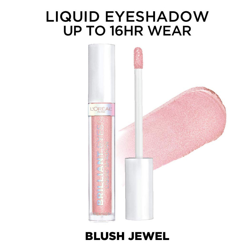 L'Oreal Paris Makeup Brilliant Eyes Shimmer Liquid Eye Shadow, Longwearing Lasting Shimmer, Crease Resistant, Flake-Proof, Precision Applicator, Quick Dry, Non-Greasy, Blush Jewel, 0.1 oz. L'Oreal Paris