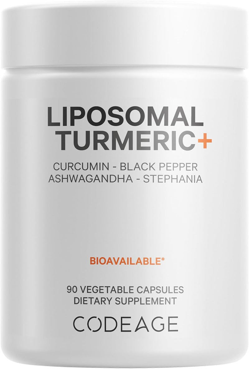 Codeage Organic Turmeric Supplement - 95% Curcumin Extract Pills - Liposomal Fermented Botanical Blend Black Pepper, Ashwagandha, Ginger, Stephania, Boswelia, Cumin, Digestive Bitters - 90 Capsules Infinity Warehouse