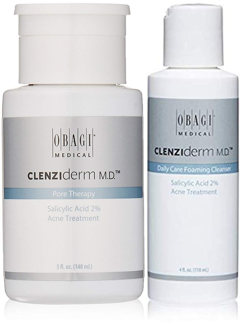 Obagi CLENZIderm M.D. Daily Care Foaming Cleanser Salicylic Acid 2% Acne Treatment And Obagi CLENZIderm M.D. Pore Therapy Salicylic Acid 2% Acne Treatment. Obagi Medical