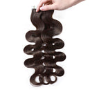 Wavy Tape in Hair Extensions 100% Human Hair Body Wave 20 inch Dark Brown Long Soft Remy Hair Skin Weft Seamless Invisible Double Side Tape 20pcs/50g