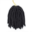 8 Pack Spring Twist Crochet Hair Ombre Bomb Twist Crochet Braids 8 Inch Fluffy Synthetic Braiding Hair Extensions 55g/pack (1B) JQM