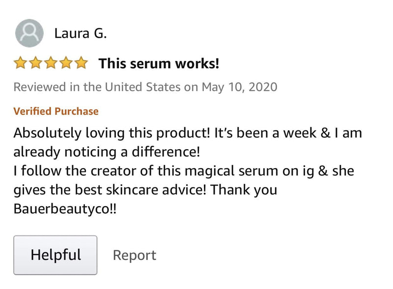 Collagen Peptide Complex Face Serum Anti Aging with Matrixyl 3000 and Hyaluronic Acid, Ultimate Skin Repair, Brightening, Hydrating and Skin Tightening for Glass Skin- DERMATOLOGIST TESTED Bauer Beauty