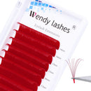 Eyelash Extension 0.07mm Volume Lash Extensions C/D Curl Red Easy Fan Rapid Blooming Lashes 3D 4D 6D 10D 20D Lash Extensions By WENDY LASHES(Red 0.07-D, 14-20mm) WENDY LASHES Store