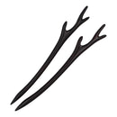 Real Sic Natural Sandalwood Hair Sticks for Women - Set of 2 - Sustainable Retro Boho Fashion Chopsticks/Wood Hair Pins for Long Hair (Earth) Real Sic