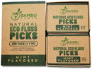 Natural Dental Floss Picks - Eco Friendly Cruelty Free & Vegan Tooth Flossers Pick Set with Biodegradable and Compostable BPA Free Handle & Zero Waste Packaging - 200 Pack (Mint Flavored) BAMBOEARTH Store