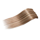 Clip in Hair Extensions16 Inch Human Hair Highlight 65g Thin Standard Weft 8 Pcs 18 Clips Human Hair Clip on Hairpieces Straight for Women Balayage
