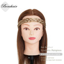 Benehair Braid Headband Chunky Braided Hair Band for Women Kids Synthetic Plaited Hairband Braiding Hairpiece Classic Wide Elastic Stretch Hairband 5 Strands Medium Size Blonde Mixed