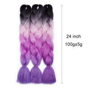 Jumbo Braiding Hair Ombre 24 inch Jumbo Braid Hair Extensions Rainbow Jumbo Box Braids Crochet Hair for Women Kids DIY High Temperature Synthetic Fiber 4 Tones Black+Pink+Rose Red+Purple 6 Bundles Benehair