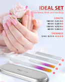 Glass Nail File and Nail Shiner, 4PC Crystal Nail File and Nano Glass Nail Buffer, Premium Set with Case, Professional Manicure Tool Fingernail Czech File for Natural Nail, Gift for Women and Girls HealPure