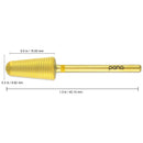 PANA Nail Carbide Volcano Bit - Two Way Rotate use for Both Left and Right Handed - Fast remove Acrylic or Hard Gel - 3/32" Shank - Manicure, Nail Art, Drill Machine (Extra Fine, Gold) PANA