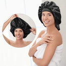 2PCS Large Satin Bonnet,Silk Bonnet With Elastic Soft Band, Big Bonnet For Women Hair Care,Jumbo Bonnet For all Long Hair CACASO