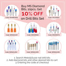 MelodySusie 10Pcs Diamond Nail Drill Bit Set, 3/32'' (2.35mm) Professional Cuticle Nail Drill Bits Kit for Acrylic Gel Nails, Efile Manicure Pedicure Shapen Remove Tools, Home Salon Use(Silver) MelodySusie