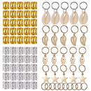 SoulBay 80 Pieces Hair Jewelry Rings Decorations Pendants, Including 50 PCS Aluminum Dreadlocks beads Metal Cuffs + 30 PCS Hair Decorations Rings Clips SoulBay