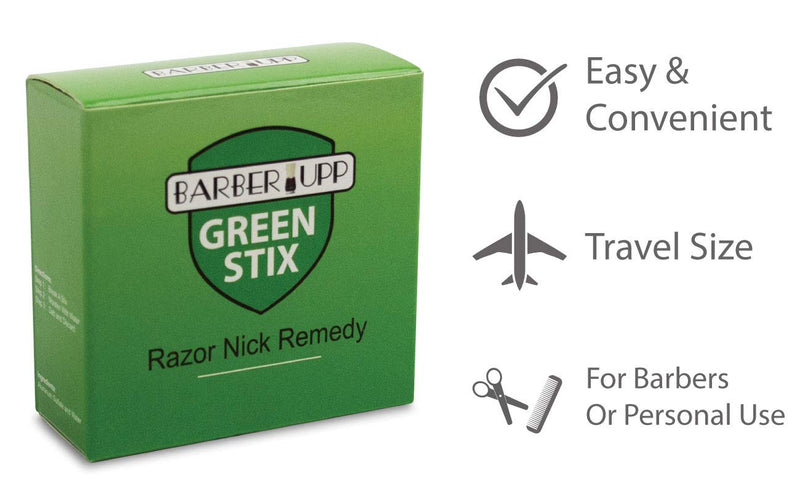 BARBERUPP Styptic Stick Shave Accessories (Green Stix, 6-Pack) Stops Bleeding For Razor Nicks For Men & Women - Sanitary and Great For Barbers or Personal BARBERUPP