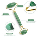 Deciniee Jade Roller for Face - 100% Real Natural Jade Face Roller and Gua Sha Massage Skin Care Tool - Anti Aging Jade Face Massager Facial Roller for Eye, Neck and Body Deciniee